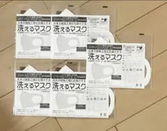 100回洗えるマスク ５枚セット　男女兼用　レギュラーサイズ　日本製
