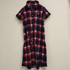 ルコックチェック柄ポロワンピース M 美品