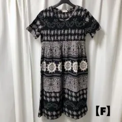 PETIT LIFE 花柄　シャーリング　ワンピース　F