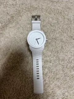 dieselホワイト シリコンバンド アナログ時計