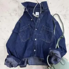 極美品✨スピック&スパン　ショートデニムシャツ　クロップドシャツ　2024AW
