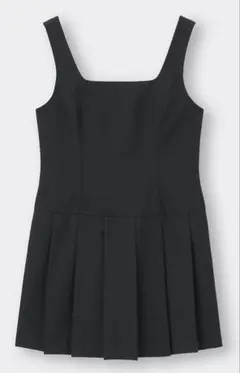 ローウエストプリーツジャンパードレス　M