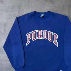 90s USA製 ラッセル PURDUE ワッペン スウェット ネイビー XXL