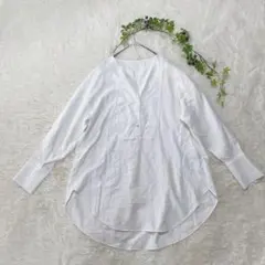 LAUTREAMONT サイズ38ホワイトスキッパー 長袖ブラウス シルク^_^のサムネイル