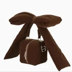 bibiy. B. RIBBON BOX BAG ブラウン ハンドバッグ