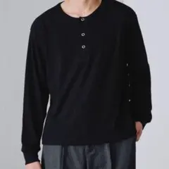 adoon plain スナップボタンヘンリーネックロングスリーブTのサムネイル