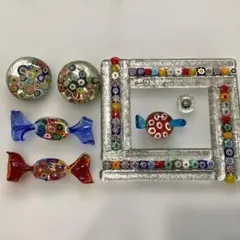 新品】ベネチアングラス ガラス ミレフィオリ かめ カメ フクロウ