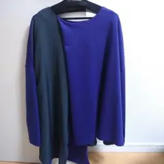 osmosis カットソー　長袖　パープル×チャコールグレーのサムネイル