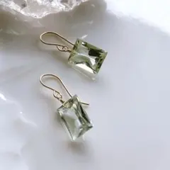 moimoi様専用◆訳あり品✧グリーンアメシストピアス✧14kgf