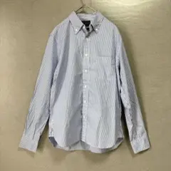 【美品】ビームスプラス ストライプ 長袖シャツ ブルー 日本製 XSのサムネイル