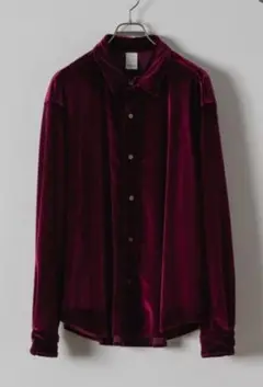 Casper John　バリアスルーズシャツ 　ドレープベロアシャツ