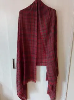 専用///Loro Piana カシミヤ 大判 ストール レッド x グレーのサムネイル