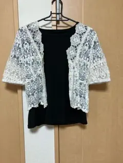 GRL 黒TシャツとDazyレースボレロの2点セット