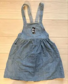 【petit mine プティマイン】ミニー デニム ジャンバースカート 120