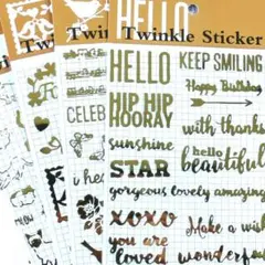 【４枚セット】デコレーションシール コラージュ 素材 フレークシール