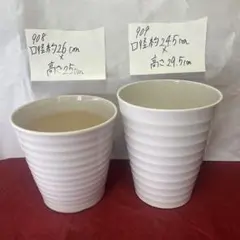 908909 胡蝶蘭が入っていた植木鉢　陶器２個セット