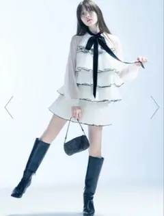 SNIDEL ティアードラッフルミニドレスサイズ0