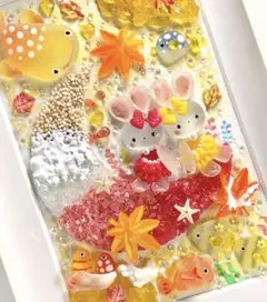 秋めく海のお月様 オータム うさぎ インテリア アクアリウム シーグラスアート