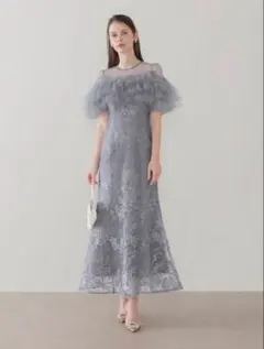 チュールフリルボレロペイントマーメイドワンピースドレス結婚式二次会
