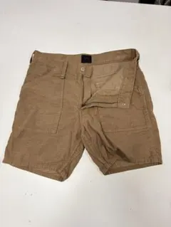 ベージュ コットン混紡 ショートパンツ