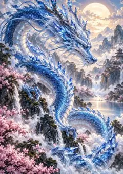 青龍 アートポスター 縁起物 開運 インテリア