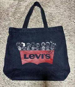 【最終価格】Levi's スヌーピーコラボ バットウィング　デニムトートバッグのサムネイル