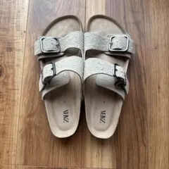 ZARA ダブルストラップレザーサンダルのサムネイル