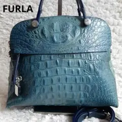 ★レアモデル★　パイパー　クロコ型押し　ぺブルレザー　パンダカラー　ショルダー付き　フルラ　ハンドバッグ　ショルダーバッグ 2025年最新フルラ パイパー クロコの人気アイテム - メルカリ