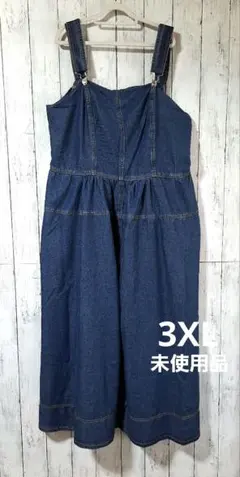 大きいサイズ3XL SHEIN サスペンダーデニムジャンパースカートワンピース