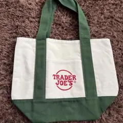 TRADER JOE'S ミニトートバッグ ホワイト/グリーン