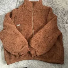 ブラウンフリースジャケット ハイネック