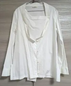 リミ フゥ LIMI feu コットン 長袖 シャツ チュニック 白 ホワイト レディース sizeS [Y02909] LIMI feu - リミ フゥ LIMI feu コットン 長袖 シャツ チュニック 白