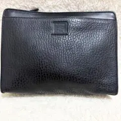バーバリーズ　クラッチバッグ　セカンドバッグ　レザー　本革　黒