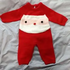 赤いサンタクロース風着ぐるみ ベビー ロンパース 70cm