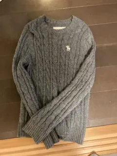 Abercrombie & Fitch ケーブルニットセーター XL グレー