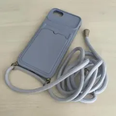 iPhone SE3 SE2 8 7 ケース シリコン ショルダー パープル 紫