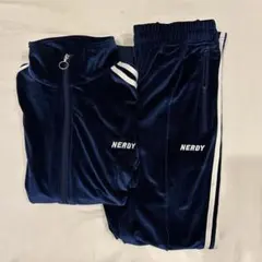 nerdy ジャージ　セットアップ　コーデュロイ　ネイビー　S