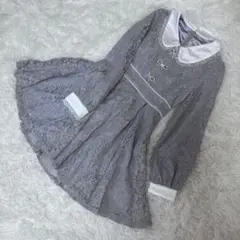 evelyn エブリンリボンビジューOPワンピース　ミニ　フレア　レース　襟