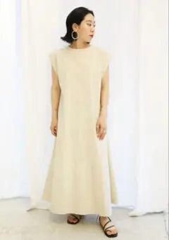 CITYSHOP タイプライターノースリーブ ロングワンピース 汚れあり