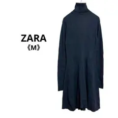 y1652 ザラ タートルネック リブニットフレアワンピース 《M》
