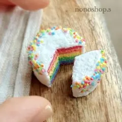 ミニチュアスイーツ　コンフェッティレインボーケーキ　ミニチュアフード