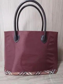 BURBERRY LONDON トートバッグ ボルドー チェック　バーバリーのサムネイル