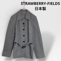 ストロベリーフィールズ　日本製 チェック ダブルボタン チェスターコート 通勤のサムネイル