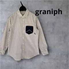 美品　graniph グラニフ ビューティフルシャドー　ストライプ長袖シャツ
