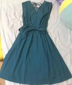 アクシーズファム  ロングワンピース ダークグリーン