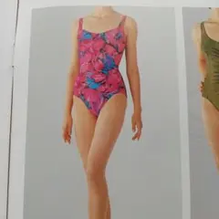 シャルレ　EA 151 水着 ピンク・青花柄 11L