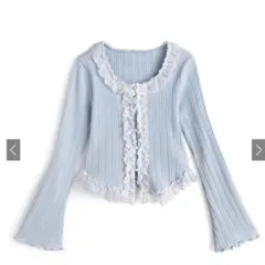 GRL レースフリルトップス dk1564 ブルー