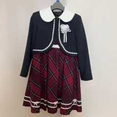 入学式　女の子　130 フォーマルスーツ　ワンピース　赤　デコラピンキーズ