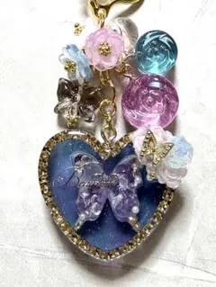 533.ハートと蝶と薔薇のシェイカー アメジスト入りのサムネイル