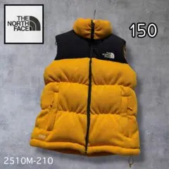 ☆人気　ノースフェイス　ニットダウンベスト　イエロー×ブラック　キッズ　150